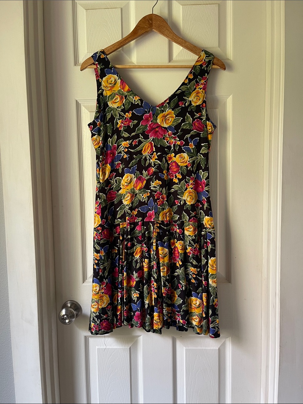 Vintage Express Floral Drop Waist Mini Dress